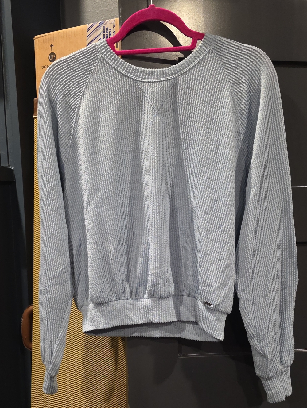 Hollister Pale Blue Ribbed Long Sleeve Crew